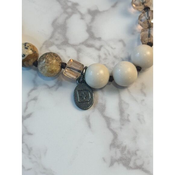 Jasper & Iridescent Glass Infinity Necklace - Picture 6 of 7